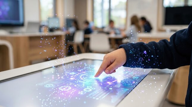 Engaging digital learning in the classroom interactive technology modern education environment student focus