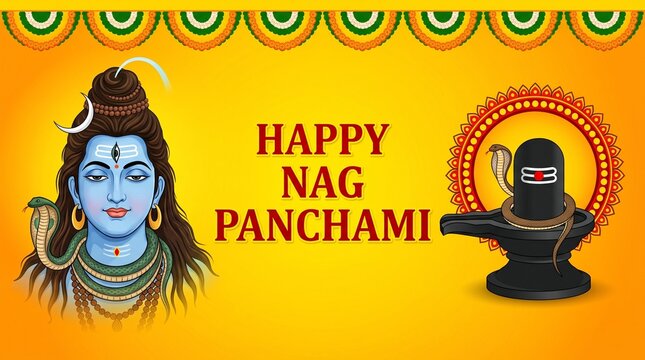 Illustration of nag panchami celebration background