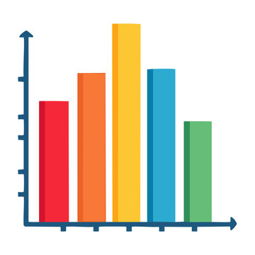 Colorful bar chart icon on white background