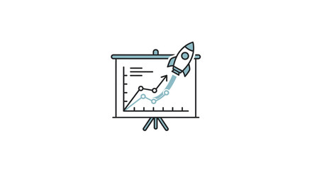 Rocket Ship on Business Presentation Graph. © Esiwar