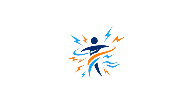 Running Man with Lightning Bolts.