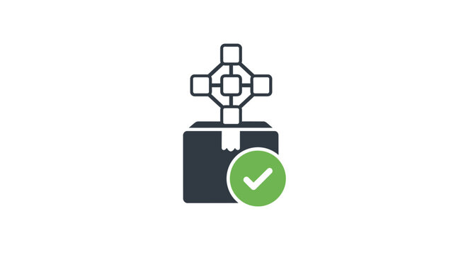 Green Check Mark on Black Box.