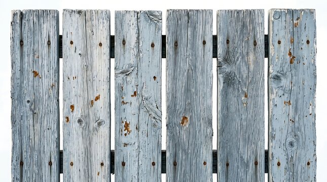 Weathered old gray wooden fence with rusty nails and worn planks outdoor structure