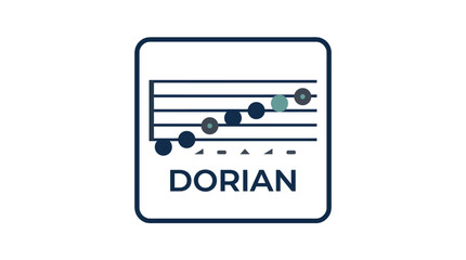 Dorian music note graphic design. © Martani