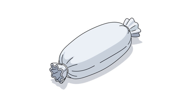 Vector Illustration of a Single Wrapped Candy on White Background
