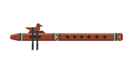 Traditional Indian wooden flute instrument closeup. © astuti