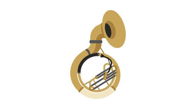 Brass French Horn Musical Instrument.