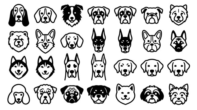 Black and white dog faces.