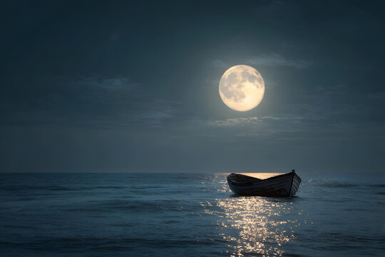 moon on the sea