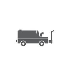 Fototapeta premium Silhouette of a compact, utility vehicle with a prominent exhaust pipe and wheels, isolated on a white background