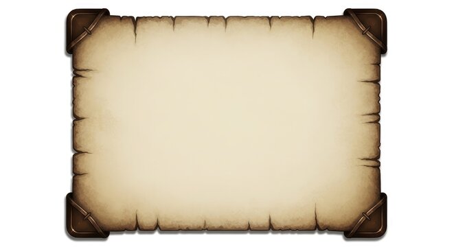 Vintage parchment scroll with leather corners