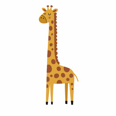 Fototapeta premium Cute Giraffe Character Illustration with Warm Earthy Colors