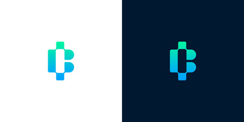 Modern Abstract Letter B Monogram Logo Design with Gradient Pixelated Blocks and Minimalist Geometric Digital Style © anello
