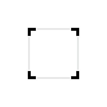 Clean and Simple Geometric Square Border Icon Featuring Bold Corner Markers Perfect for Digital Interface or Visual Content Elements
