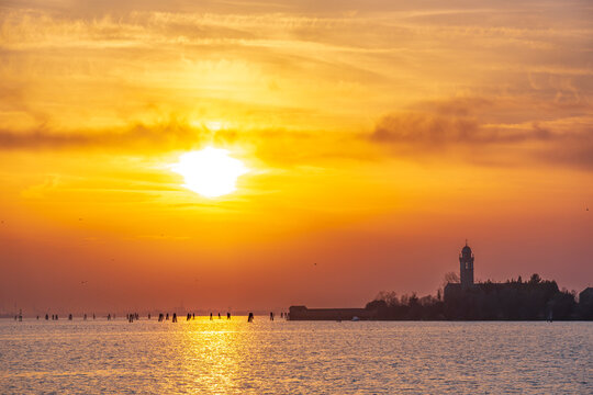 sunset over the sea
