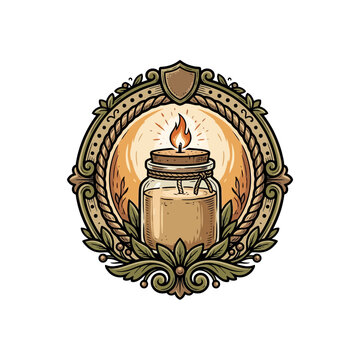 Vintage logo emblem concept cand