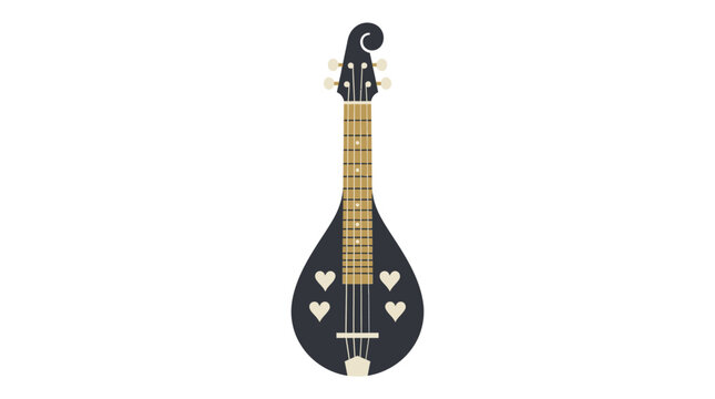 Black Mandolin with White Hearts.