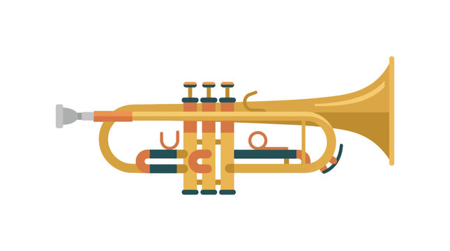 Brass Trumpet Musical Instrument Closeup.