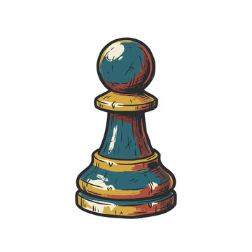 Chess pawn worn vector illustration