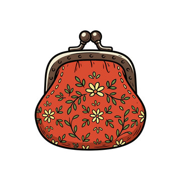 Coin purse snap illustration