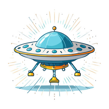 Cartoon flying saucer illustration