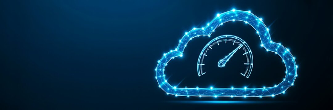 Cloud computing performance monitoring with digital speedometer interface