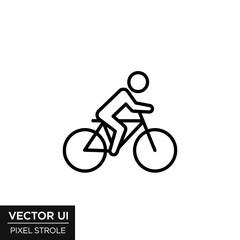 Fototapeta premium Bicycle Riding Icon Representing Minimalist Monoline Vector Graphic for Ui Design