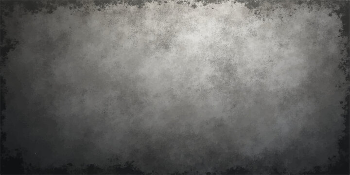 A dark vintage grunge metal background features a rough textured black concrete surface with an aged pattern and ample blank space for your design
