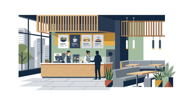 Person standing at coffee shop counter.