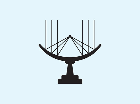 Renewable Energy Parabolic Dish Icon with Focal Point Light Concentration
