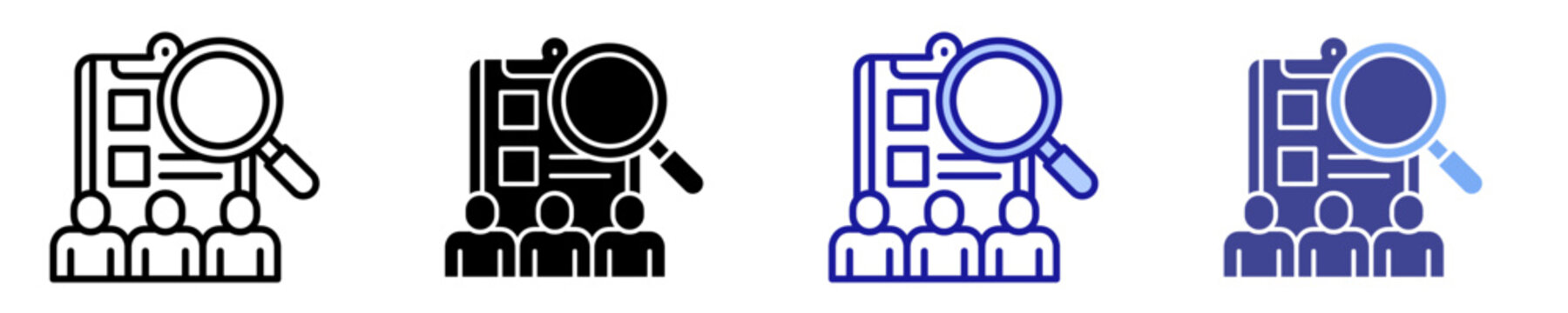 Recruitment Analysis Icon Set Multiple Style Collection