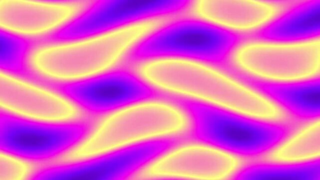 Abstract fluid waves with vibrant purple and yellow gradient in motion