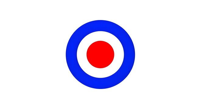 Minimalist target symbol with red, white, and blue concentric circles