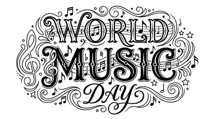 Obraz premium World Music Day Celebration with Musical Notes Design (1)