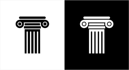 Ancient Greek Ionic Column Symbol Icon Design. © Ramon