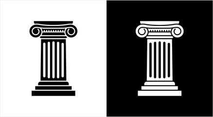 Ancient Greek Ionic Column Icon Set. © Ramon