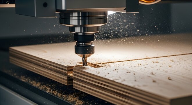 CNC Machine Carving Wood with Precision and Detail.