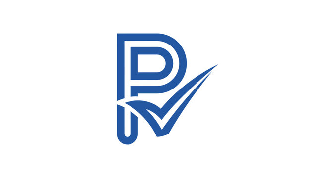 Blue letter P with checkmark logo icon.