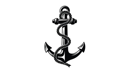 Black anchor icon with rope © MohammadMasud