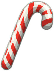 Fototapeta premium Red and White Striped Christmas Candy Cane Vector Illustration