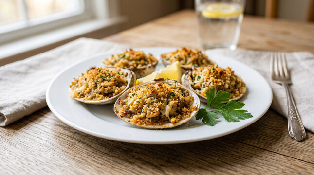 Stuffed clams, seafood