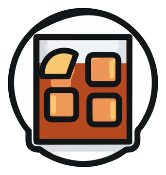 Rum and coke cocktail drink vector illustration. Generative AI