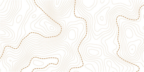 Mountain hiking trail over terrain. Contour background geographic grid. Vector Illustration © MdNayebAli