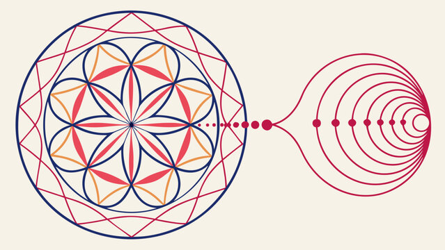 Sacred Geometry Mandala and Concentric Circles Graphic Design