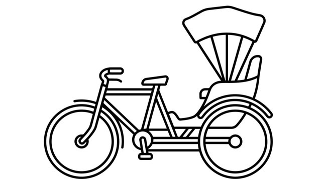 Auto Rickshaw Icon - Line Art Illustration