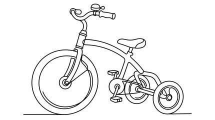 Fototapeta premium Child's Tricycle Outline Drawing