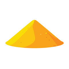 Fototapeta premium A pile of yellow turmeric spice powder isolated on white background.
