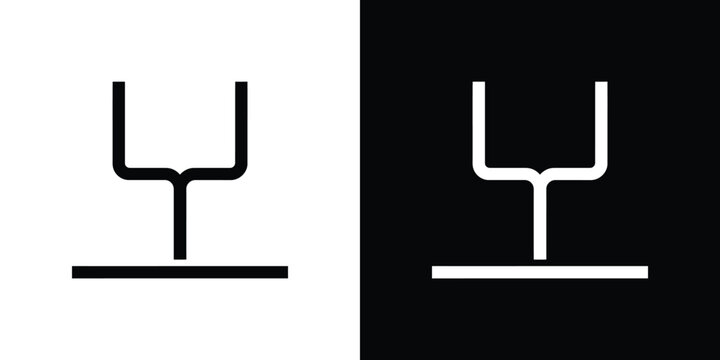 Black and white of two stylized light bulbs with horizontal bases lightbulb lamp