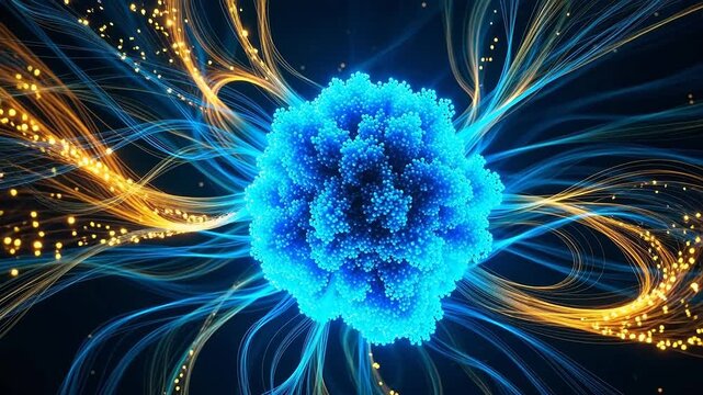 AI Neural Network Classifying Abstract Data Points with Dynamic Fluid Motion