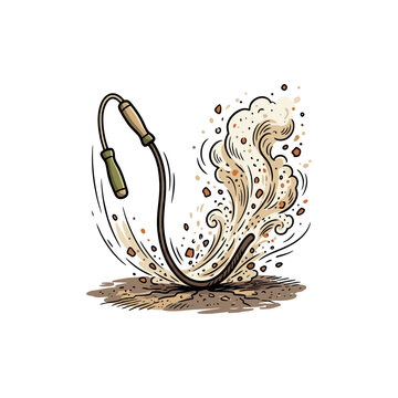 Jump rope pavement dust illustra
